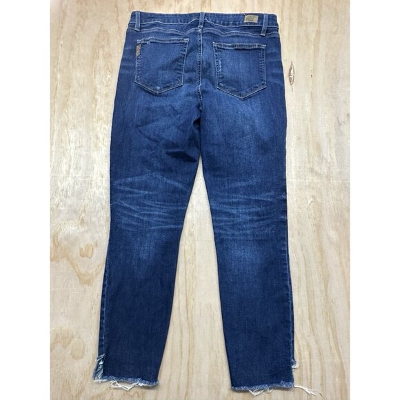 Paige Jeans Verdugo Crop 31 Dark Wash Raw Hem Stretch - Picture 4 of 6